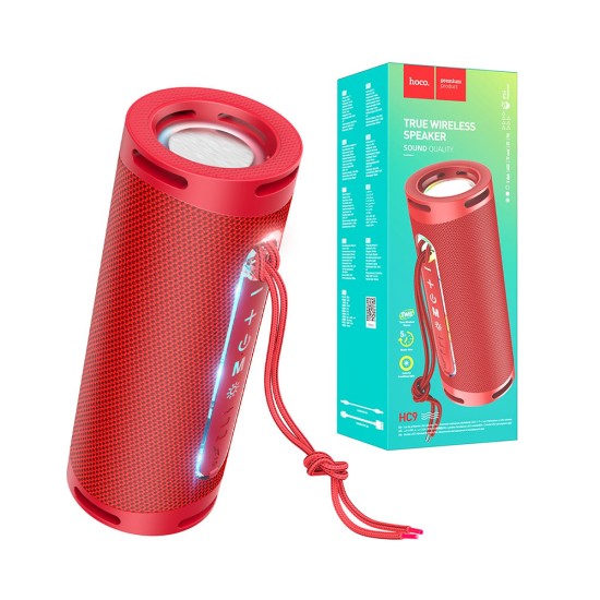 Hoco Sports Speaker HC9 Dazzling Pulse with AUX/FM/USB BT V5.1 1800mAh Red